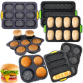 Hamburger Bun Mold Non-Stick Food Grade Silicone Bread Loaf Pan Baguette Pan French Bread Baking Forms Burger Buns Sandwich Tray. 