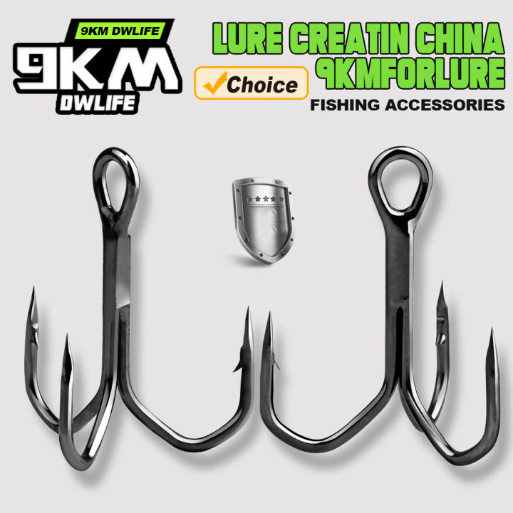 9KM 25Pcs Fishing Treble Hooks Triple Hooks Replacement Fishing Hooks High Carbon Steel for Freshwater Saltwater