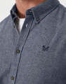 Crew Clothing UK Men’s Flannel Herringbone Shirt – Blue Multi | Regular Fit 100% Cotton | Long Sleeves | Sold by Moonwalk. 