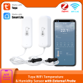 Tuya Zigbee WiFi Temperature Humidity Sensor with External Probe Thermometer Hygrometer Compatible with SmartLife Yandex Alexa. 