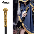Elegant Golden Round Handle Fashion Walking Stick Cosplay Gentlemen Vintage Handmade Walking Cane Lady Detachable Walking Canes.