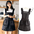 Stylish Korean Fashion Apron Princess Apron, Canvas Waterproof Dining Apron with Pockets, Polyester Apron for Women, Simple S.