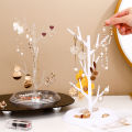 1pc Plastic White/Black/Transparent Tree Shap Jewelry Display Stand Necklace Ring Bracelet Organizer Circular Base Jewelry Tray. 