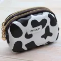 Women's Cute Wallet Cow Print PU Leather Business Card Holder Female Girl's Coin Purse Pouch Women Zipper Cartoon Wallet. 