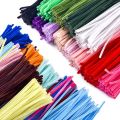 100pcs Plush Stick Twisting Bar Chenille Stems Wire Pipe Kids Toys DIY Strips Creative Hobby Material Stem Iron Felt Wires.