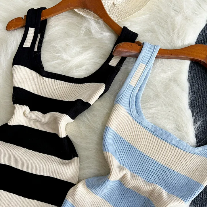 2024%20Stripe%20Summer%20Elastic%20Split%20Bodycon%20Dress%20%20Beach%20Vacation%20Sundress%20Women%20Casual%20Slim%20Pencil%20Vestidos%20Maxi%20Long%20Dress%20-%20Image%206