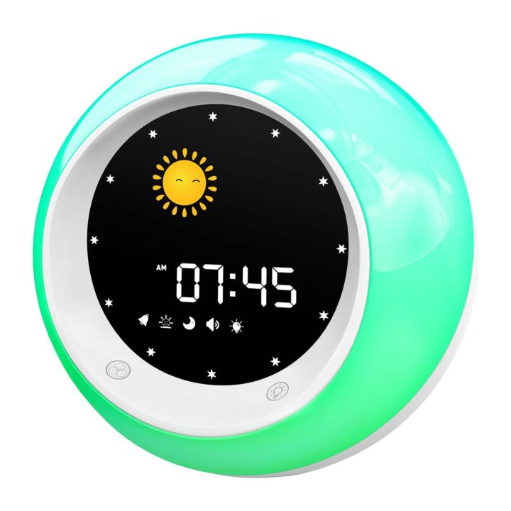 Sun & Moon Rise Kids Alarm Clock | Children's Sleep Trainer with Wake-Up Light & Night Light | Sleep Sound Machine | Teaches Kids Day & Night | Ideal for Better Sleep Routine