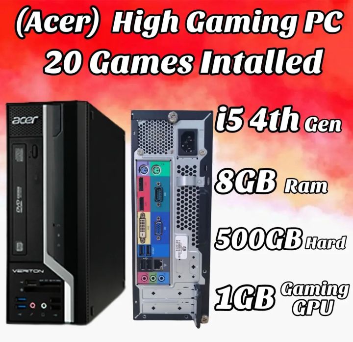 Acer Best For Gaming Pc : i5 4th Gen , 8GB Ram, 500GB HDD , 1GB Gaming GPU , Free Games Install