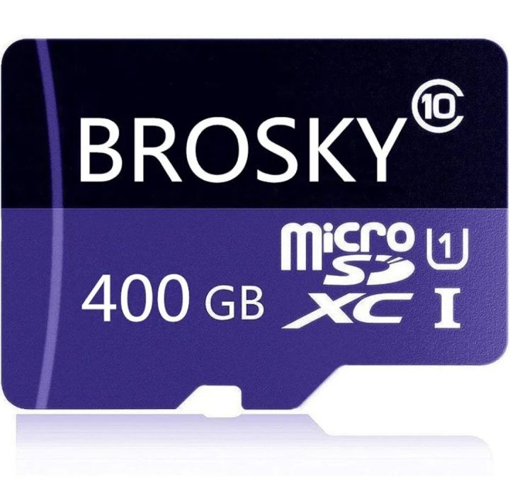 400GB Micro SD SDXC Card, BROSKY Class 10 Flash Memory Card with Free Adapter, Designed for Android Smartphones, Tablets and Others (400GB)