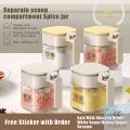 HUA HUA Sealed Glass Seasoning Jar Moisture-Proof Leak-proof Sugar And Salt Container With Dustproof Spice Jars Bottle Kitchen.