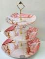 3 Tire Cupcake Stand Fruit Plate Holder Desserts Sanck Candy Buffet Stand Tower For Melamine Double Glazed. 