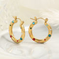 ZAKOL Y2K Trendy U Shape Stainless Steel Round Earrings For Women Girls Gold Color Imitation Pearl Crystal Ears Jewelry Gifts. 