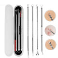 4PCS Blackhead Remover Acne Needle Tools Set Face Cleaning Black Dots Pimple Comedone Extractor Pore Cleaner Skin Care Products. 