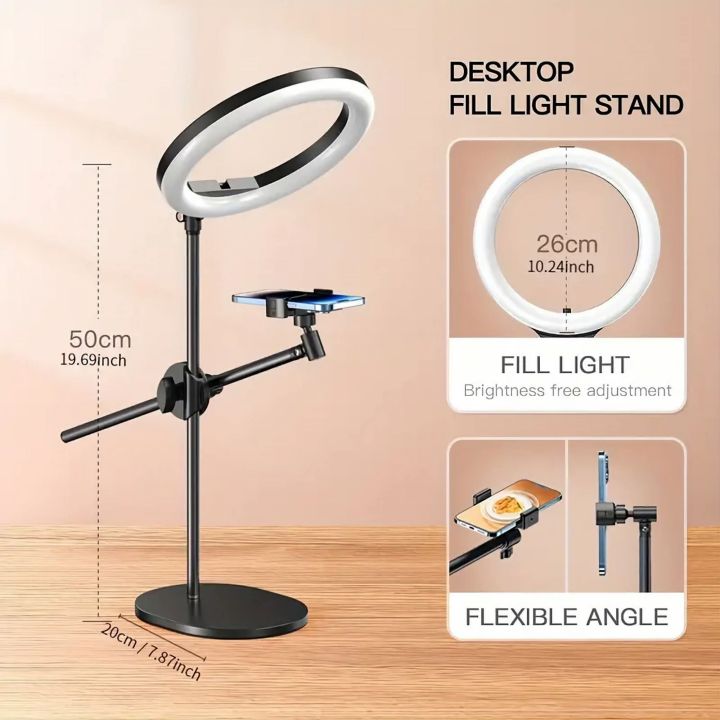 26cm%20LED%20Ring%20Light%20with%20Desktop%20Stand%20&%20Mobile%20Holder%20%7C%20Adjustable%20Fill%20Light%20for%20Live%20Streaming,%20YouTube,%20TikTok%20&%20Makeup%20-%20Image%202