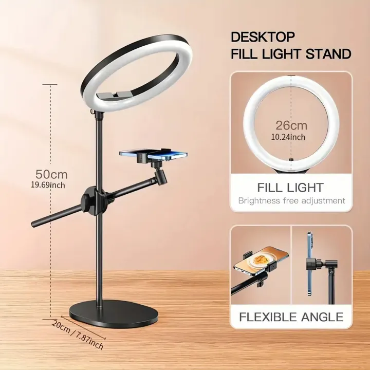 26cm%20LED%20Ring%20Light%20with%20Desktop%20Stand%20&%20Mobile%20Holder%20%7C%20Adjustable%20Fill%20Light%20for%20Live%20Streaming,%20YouTube,%20TikTok%20&%20Makeup%20-%20Image%202