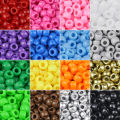 100/400pcs 6x9mm Solid Color Large Hole Pony Beads DIY Jewelry Making For Friendship Bracelets & Hair Braids Craft Supplies. 