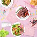 Pink Bow Birthday Decorations - Includes Bow Plates,Napkins,Cups,Banner,Hanging Swirls for Coquette Birthday Decorations.