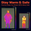 Hooded Emergency Rain Poncho, PE Material, Waterproof & Warm with Aluminum Coated Lining, Survival Emergency Blanket for Camping.