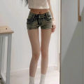 New Woman Designer Low Waist Punk Jeans Girls Aesthetic Elastic High Street Mini Pants Female  Nighub Summer Denim Shorts. 