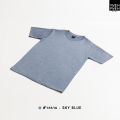 Yuenpuen T-shirt navy blue no stretch no iron T-shirt plain color stand collar women T-shirt men. 