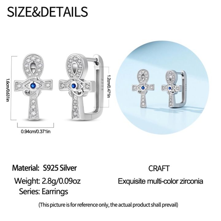New%20925%20Sterling%20Silver%20Ankh%20Cross%20Earrings%20Sparkling%20CZ%20Zircon%20For%20Women%20Girls%20Adorable%20Birthday%20Party%20Cute%20Jewelry%20s%20-%20Image%205