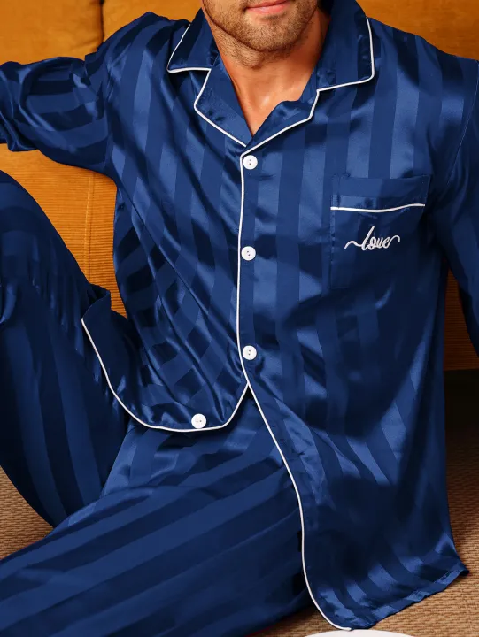 Two%20piece%20sets%20men's%20pajamas%20autumn%20and%20winter%20silk%20satin%20long%20sleeved%20pants%20casual%20minimalist%20letter%20embroidered%20sleepwear%20set%20-%20Image%205