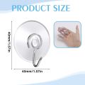 Suction Cup Hooks, 1.77 Inches Clear PVC Suction Cups with Metal Hooks Removable Small Suction Cups for Kitchen Bathroom Shower Wall Window Glass Door. 