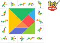 7 Piece Wooden Tangram Puzzle for Mind Development of Kids. 