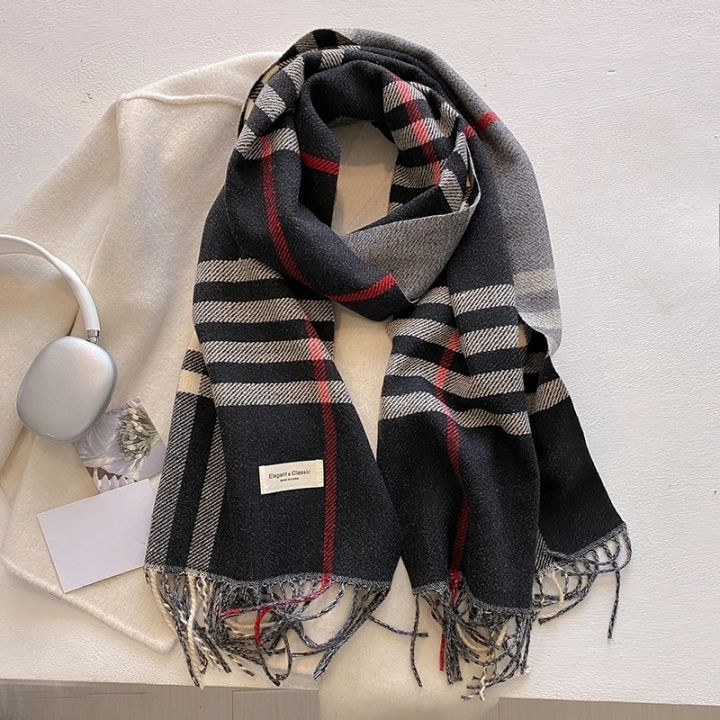 New%20Autumn%20Winter%20Fashion%20Cashmere%20Plaid%20Design%20Scarf%20Men%20Women%20Warm%20Thickening%20Shawl%20Neckerchief%20Scarves%20Bufanda%20Tassel%202024%20-%20Image%203