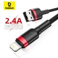 Baseus USB Cable for iPhone 14 13 Pro Max Fast Charging USB Cable for iPhone 12 Mini Pro Max Data USB 2.4A Cable.
