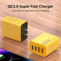 120W Fast Charging 4 Ports Mobile Phone Charger QC3.0 USB Type C Chargers Dual PD USB Wall Adapter EU/US Plug for iPhone .