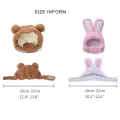 Cute Bear Rabbit Hooded Pet Cat Dog Accessories Cosplay Cat Hat Winter Lovely New Year Puppy Headgear Soft Velvet Pets Supplies. 