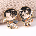 Attack On Titan Enamel Pins Shingeki No Kyojin Levi Ackerman Mikasa Ackerman Figure Brooch For Fans Lapel Pin Anime Jewelry. 