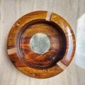 Wooden Ash Tray for Office - AshTray Stand - Ash Tray with with Brass work - Ash Tray For Living Room. 