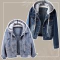 Women denim hoodie jacket. 