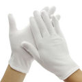 1 Pair White Cotton Full Finger Gloves Etiquette Waiter Driver Jewelry Working Gloves.