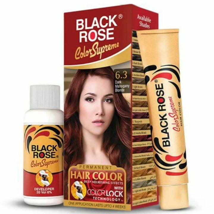 Black Rose Color Supreme Hair Color - Shade No: 6.3 Dark Mahogany Blonde Best Quality