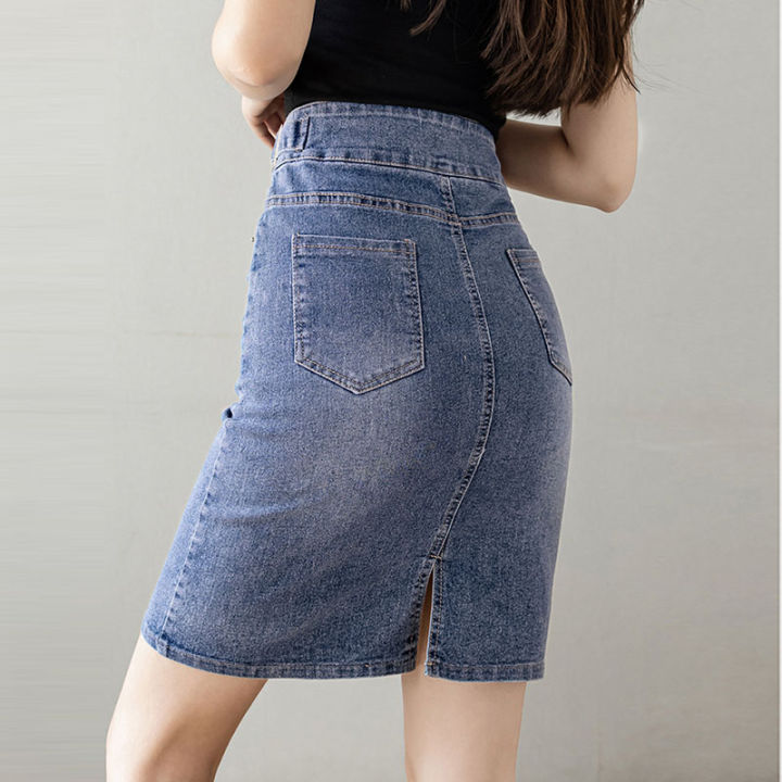 Autumn%202025%20Plus%20Size%20Skirt%20For%20Women%20High%20Waist%20Large%20Size%20Slit%20Black%20Or%20Blue%20Jeans%20Skirts%20Korean%20Fashion%20Slim%20Jupe%20Femme%20-%20Image%202