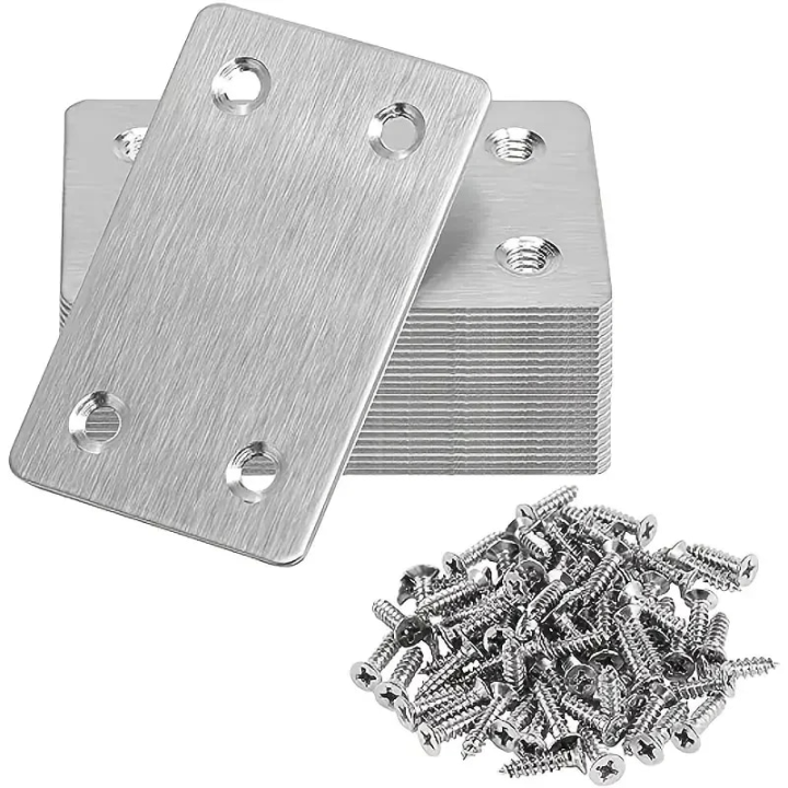 10Pcs Stainless Steel Angle Code Fixing Bracket Iron Plate for Furniture Quick Links