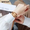 SANDA Fashion Square Women Watch Classic Leather Quartz Watch Top Brand Luxury Waterproof Ladies Wristwatch Girlfriend Gift. 