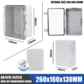 IP66 Waterproof Transparent ABS Plastic Enclosure Junction Box Outdoor Power Distribution Electronic Instrument Case. 