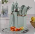20 piece Premium Silicone Knife Set with 11 Spoons & Cutting Board - Elevate Your Cooking Skills. 