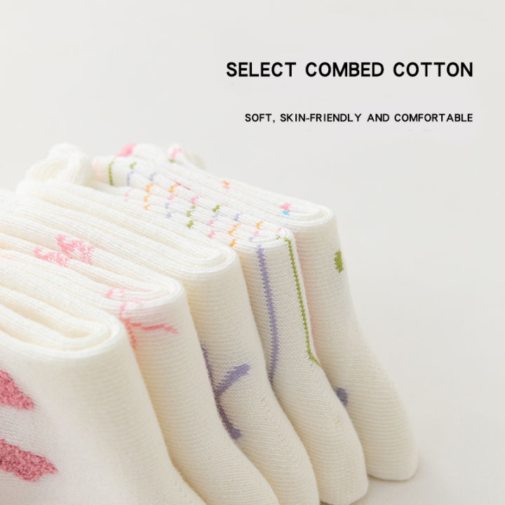 5%20Pairs%20Bow%20Ties%20Kids%20Girls%20Mid-calf%20Socks%20Sweet%20Selected%20Combed%20Cotton%20Solid%20Breathable%20Comfortable%20Children's%20Socks%20for%20Girls%20-%20Image%205