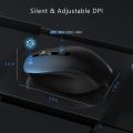 German Imported Rechargeable Wireless Keyboard Mouse Combo, seenda Ultra Quiet Full-Sized Cordless Keyboard and Mouse Set with 3 Level DPI and Long Battery Life for Windows Laptop Computer - Space Gray. 