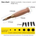 Hole Punch Screw Removable Book Drill Auto With 6 Size Tip 1.5-4mm Automatic Belts Screw Punch Leather Tools.