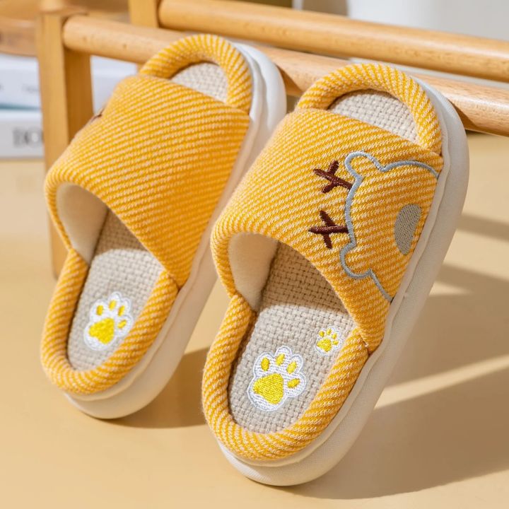 Children's%20Linen%20Slippers%20Spring%20Summer%20Autumn%20Indoor%20Cartoon%20PVC%20Bottom%20Kids%20Slippers%20Boys%20Girls%20Slip-On%20Shoes%20-%20Image%205