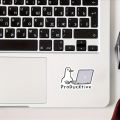 ProDucktive Themed Duck Laptop Stickers, Cute Duck & Notebook Design Glossy Vinyl Decals, Easy to Apply & Residue-Free Removable.