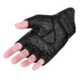 Genuine Leather Half Finger Gloves Icon For Men. 