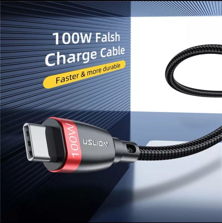 USLION%205A%20100W%202M%20USB%20Type%20C%20to%20USB%20C%20Cable%20PD%20Fast%20Charge%20Data%20Cable%20for%20Samsung%20Xiaomi%20Macbook%20iPad%20QC4.0%20Fast%20Charging%20Wire%20Cord%20-%20Image%202