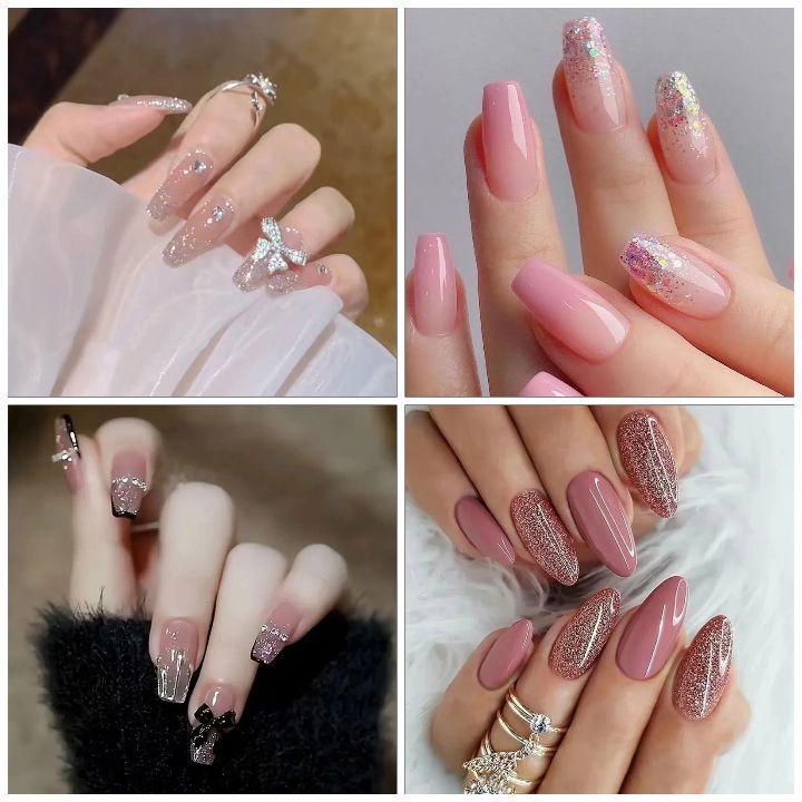 Press on nail for Girls 10 pcs nail set for girls with jelly dot glue and mini filler